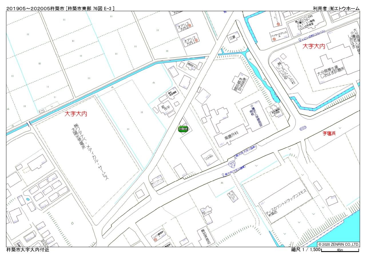 リバブルタウン杵築大内Ⅱゼンリン住宅地図