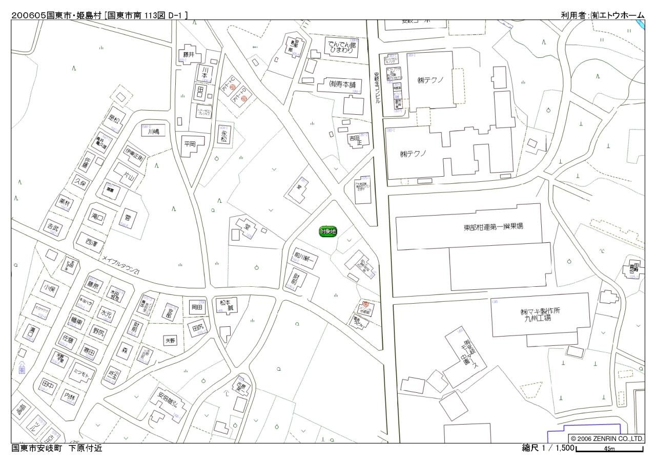 リバブルタウン安岐下原Ⅰゼンリン住宅地図